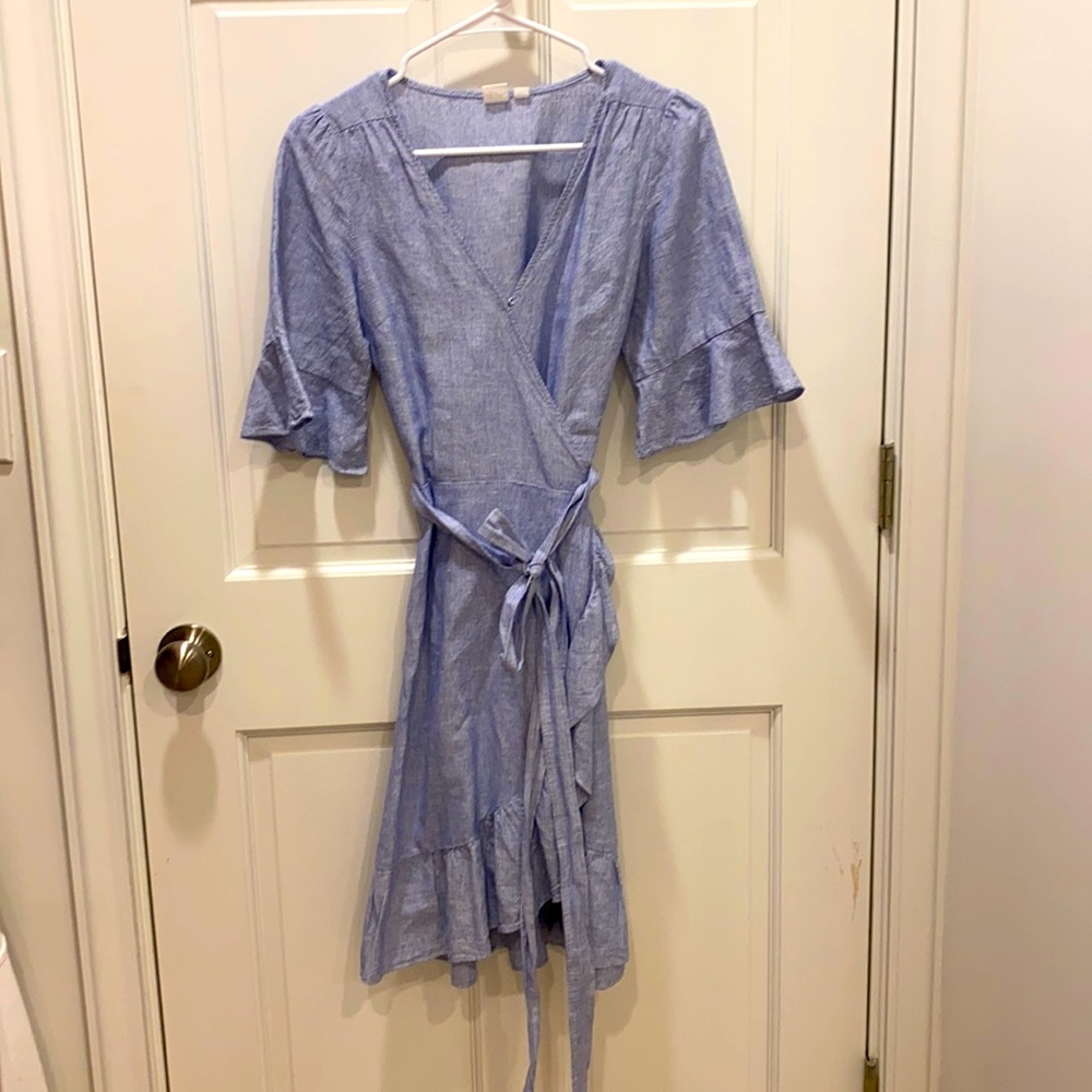 Gap Linen Wrap Dress XS